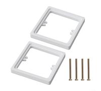 2 espaciadores cuadrados de 10 mm para 1 enchufe individual, placa de marco de extensión de caja profunda con 4 tornillos, adaptador de toma de corriente ABS para interruptor de pared, blanco (blanco)