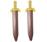 2 espadas de juguete con vaina para Halloween, de 19 pulgadas de largo, de caballero medieval, espada de plástico falsa segura para cosplay, juguetes de lucha para niños y niñas, espada de caball