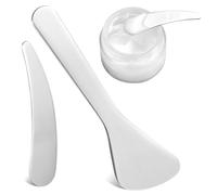 2 espátulas cosméticas, de acero inoxidable, curvadas, mini espátulas para crema, aplicador, para crema, máscara, loción, crema hidratante