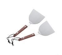 2 espátulas de acero inoxidable con bordes biselados para un giro rápido y fácil de alimentos (grandes)