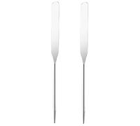 2 espátulas de acero inoxidable para base líquida, barra de agitación de maquillaje, para mezclar crema para el cuidado de la piel o raspar tarros (02)