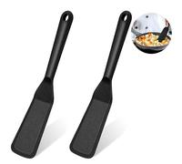 2 espátulas de silicona de color negro, antiadherentes, reversibles, resistentes al calor, para tortitas, tortillas, espátulas de silicona, para cocinar huevos, hamburguesas, pizza, bistec, tortilla,