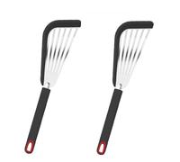 2 espátulas de silicona de grado alimenticio, resistentes al calor, con punta de silicona, espátulas ranuradas, antiadherentes, utensilios de cocina para cocinar pescado, filetes, huevos, albóndigas