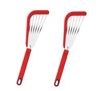 2 espátulas de silicona de grado alimenticio, resistentes al calor, con punta de silicona, espátulas ranuradas, antiadherentes, utensilios de cocina para cocinar pescado, filetes, huevos, albóndigas