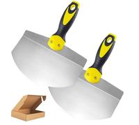 2 espátulas para paneles de yeso, espátula de pintor de acero inoxidable con mango de plástico, herramienta de espátula profesional, espátula ancha, rascador para quitar papel pintado y rascar paredes