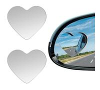 2 espejos de ángulo muerto en forma de corazón para automóviles, ángulo muerto ajustable, espejo exterior convexo extraíble, espejo ciego autoadhesivo para coches, camiones, SUV, resistente al agua