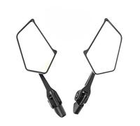 2 espejos retrovisores de aleación de aluminio para bicicleta y motocicleta, modelo general, pentagonales, color blanco y negro. Espejos traseros