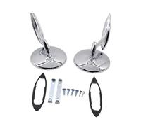 2 espejos retrovisores exteriores redondos con base acanalada aptos for Chevy Chevelle Impala Nova 1963-1965 Carcasa Espejo Coche