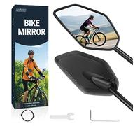 2 espejos retrovisores para bicicleta eléctrica HD 360°, giratorios y plegables, espejos retrovisores, accesorios extra grandes de superficie de espejo de cristal resistente a los impactos