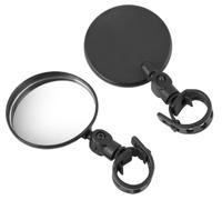 2 espejos retrovisores para bicicleta, espejo convexo HD ajustable de 360°, espejo retrovisor de seguridad universal izquierdo/derecho para scooter eléctrico, negro con protección a prueba de golpes