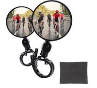 2 espejos retrovisores para bicicleta, giratorios 360°, plegables, pequeños para manillar, 15-35 mm, para otras bicicletas, bicicletas de montaña, bicicletas eléctricas