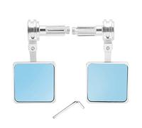 2 Espejos retrovisores universales para Manillar de Motocicleta, Espejos Laterales Impermeables de aleación de Aluminio con Carcasa Resistente a Las Vibraciones, Espejo Cuadrado pa (Plata)