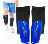 2 espinilleras de fútbol de doble capa, ligeras y transpirables, equipo de fútbol para niños y adolescentes, adultos, juegos para principiantes (verde brillante, negro)