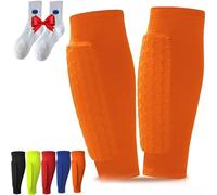 2 espinilleras Laimer para niños/adultos, estructura de panal transpirable, con alta protección eficaz para entrenamiento y competición (naranja*2, L)