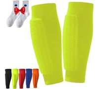 2 espinilleras Laimer para niños/adultos, estructura de panal transpirable, con alta protección eficaz para entrenamiento y competición (verde amarillo * 2, M)
