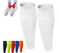 2 espinilleras Laimer para niños/adultos, estructura de panal transpirable, con alta protección eficaz para entrenamiento y competición (blanco x 2, M)