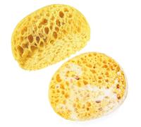 2 esponjas de baño grandes y suaves de panal de abeja, esponja de baño de lujo extragrande, esponja de mar de soplo, esponjas de baño para el cuidado de la piel (amarillo)