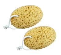 2 esponjas de ducha, esponjas de baño para el cuerpo, esponja de ducha exfoliante, esponja de ducha, cuerpo, esponja de lavado, elimina el extremo exfoliante, esponja natural para ducha (elíptica)