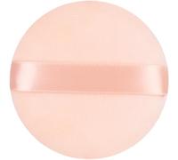 2 esponjas de polvo corporal extra grandes y lujoso tarro de vidrio de 6 pulgadas con soplo para mujeres, perfecto para talco o polvo suelto (beige solo esponja)