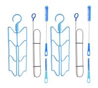 2 Establecer Kit de limpieza de la vejiga de hidratación de hidratación Kit de limpieza de vejiga de agua universal con cepillo de tubería de agua, cepillo de boquilla, y estante para vej