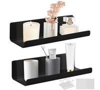 2 Estanteria Pared Blanc, 30cm Baldas Pared Sin Agujeros Estantes Flotantes de Pared Acrílico para Baño para Dormitorio, Baño, Cocina, Sala de Estar, Oficina, Amplíe Fácilmente El Espacio de la Pared