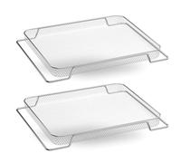 2 estantes de acero inoxidable para horno para calor uniforme, apto para lavavajillas, cesta de parrilla, malla para barbacoa, herramienta