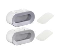 2 estantes de almacenamiento para cepillos de dientes, 2 fundas protectoras, soporte para cepillo de dientes eléctrico para colgar en la pared, sin perforación, autoadhesivo, para baño (gris)