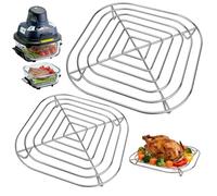 2 estantes de cocina para freidora Ninja CRISPi, parrilla de acero inoxidable SUS304 antiadherente para freidora de aire Ninja Crispi FN101UkST 3.8L y 1.4L, accesorios de freidora de aire para Ninja