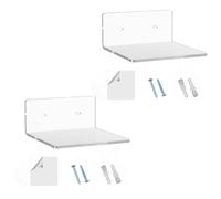 2 estantes de pared minimalistas de construcción acrílica resistente, fácil instalación, estante de almacenamiento para sala de estar, estantes acrílicos elegantes para decoración del hogar
