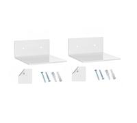 2 estantes de pared minimalistas de construcción acrílica resistente, fácil instalación, estante de almacenamiento para sala de estar, estantes acrílicos elegantes para decoración del hogar