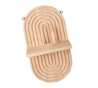 2 estantes flotantes de pared de madera con forma ovalada vintage para decoración de sala de estar y dormitorio
