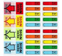 2 estilos Sign Here - Pestañas adhesivas, 500 banderas Sign Here Post It, etiquetas de firma para oficina, documentos, cuadernos y suministros escolares