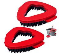 2 estropajos compatibles con Vileda Turbo Spin EasyWring cabezal de cepillo multifunción para el suelo, cepillo para fregar el baño, azulejos, cerdas de alambre rígidas