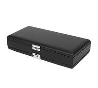 2 - Estuche de cañas de fagot de cuero negro de 2 capas, caja de almacenamiento de cañas de madera a prueba de humedad para 20 cañas con ranuras de franela suave y orificios de ven