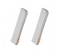 2 estuches delgados de piel sintética con cremallera, bolsa de papelería portátil para estudiantes, oficina, universidad, gris, Estuche para lápices