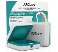 2 Estuches para Audífonos - UdiCase Caja de Almacenamiento Audífonos Antigolpes Antipolvo Antisalpicaduras - Interior Suave Apertura Práctica y Patas Antideslizantes - Impermeable de Bolsillo 7x7x3cm