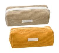 2 Estuches Para Lápices, Bolsas De Almacenamiento De Papelería Para Estudiantes, Bolsas De Papelería Grandes, Suministros De Oficina Escolar (Jengibre, Albaricoque).