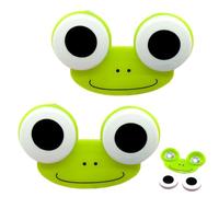 2 estuches para lentes de contacto 3x2x1, estuche de viaje para lentes de contacto con forma de rana de dibujos animados con ojos grandes adorables, práctico y lindo para el hogar y el soporte de v