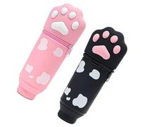 2 estuches telescópicos extensibles para bolígrafos, bolsa de silicona con cremallera, soporte para lápices para niños y estudiantes