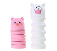 2 estuches telescópicos para bolígrafos de dibujos animados, bolsas de silicona con cremallera, soporte de pie para estudiantes, bolsas portátiles para herramientas de escritura, f