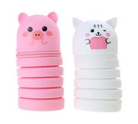 2 estuches telescópicos para bolígrafos de dibujos animados, soporte de escritorio de silicona con cremallera para niños, niñas, estudiantes, estuche de silicona para lápices, b