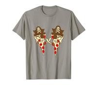 2 Evil Fast Food Pizza Pirata Capitán Cool Eye Patch Lucha Camiseta