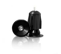 2 expansores de extremo de manillar de aleación de aluminio para bicicletas de montaña y carretera con inserciones de plástico para un ajuste seguro y apretado (negro)