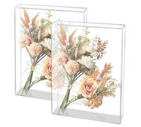 2 expositores acrílicos, marcos transparentes, caja de sombra de San Valentín para fotos y flores secas (6 x 8 pulgadas)