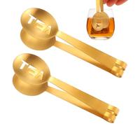 2 Exprimidores de Bolsitas de Té, Cuchara de Acero Inoxidable para Té Suelto Exprimidor de Bolsitas de Té Redondo Pinzas para Bolsitas de Té para Bebedores de Té(Oro)