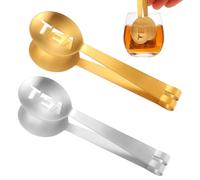 2 Exprimidores de Bolsitas de Té, Cuchara de Acero Inoxidable para Té Suelto Exprimidor de Bolsitas de Té Redondo Pinzas para Bolsitas de Té para Bebedores de Té(Oro y Plata)