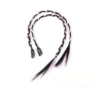2 extensiones de cola de caballo trenzadas sintéticas con clip, trenzas de 20 pulgadas, postizos trenzados for mujeres, fáciles de peinar y cortar. Rápidas de usar(Mixed Pink)