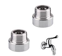 2 extensiones de grifo de 1/2 pulgadas, extensión de grifo de acero inoxidable, extensión de rosca para conexión de agua, grifo, válvulas angulares (longitud 1 cm)