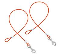 2 extensores de correa de perro a prueba de masticación de 24 pulgadas, extensión de cable de alambre corto de metal para cualquier correa, arnés de collar, 2 correas dobles para perros pequeños