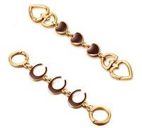 2 extensores de correa para bolsos, cadena de corazón, luna, monedero, extensor, cadena, cadena dorada, correa de repuesto, accesorios de bolso marrón, dijes para bolsos, suministros de fabricación de